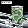 thumbnail image 5 of 11oz Stainless Steel Tumbler with Straw, Double Wall Insulated Travel Tumbler Green and White Swirling Lines, 5 of 8