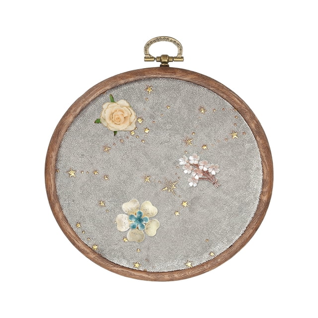 Tablero de Exhibición de Pines Redondo Uxcell, Soporte de Exhibición de Joyería Colgante de Terciopelo de 5.3" para Colección de Pines de Esmalte, Insignias, Broches, Estrella y Luna, Gris Plateado
