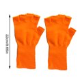 thumbnail image 4 of Jumpingount 1 par de guantes sin dedos cómodos para invierno, cubiertas térmicas elásticas para manos, cubierta de medio dedo para adultos, guante largo guantes y mitones Naranja Jumpingount AP009506-03, 4 of 6
