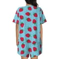 thumbnail image 3 of Rocae Strawberries for Two Piece Sleepwear Pajamas Sets for Women Soft Short-Sleeved Pjs with Lounge Shorts 4X-Large, 3 of 9