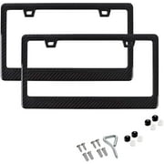 BLVD-LPF OBEY YOUR LUXURY Black Plastic Gloss Real Carbon Fiber for Auto Vehicle Truck Van License Plate Frames Thin
