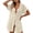 Beige, variant on Swim Cover Up for Women Lightweight Collared Button Down Short Sleeve Shirts Loose Dressy Casual Solid Color Summer Tunic Tops with Pockets S