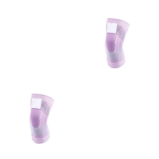 Seitruly Rodillera Reemplazo flexible Elástico Transpirable Elegante Antideslizante Punto Correr Montaña Escalada Gimnasio Soporte Brace Violeta L 2piezas