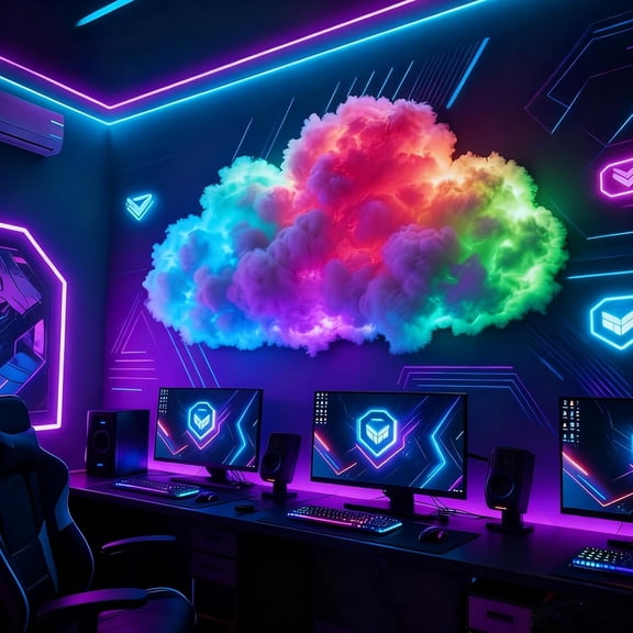 2026 New DIY USB-Powered Thundercloud LED Light Decor, LED Cloud Light with Music Rhythm, Rgb ic Chasing Music Sync 3D Cotton Ceiling Cloud Lights for Bedroom & Gaming Room, Party (LED78.74in)