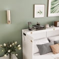 thumbnail image 2 of Queen Murphy Bed with Storage Drawer and Charging Station, USB Port, Solid Pine Murphy Cabinet Bedframe Chest Bed for Guest Room, White, 2 of 10