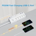 thumbnail image 4 of The  Socket Features a 20W USB-C PD Fast Charging Port, a 2.88-Meter Extension Cord with USB Outlets, And a Removable Clip, Making It an Ideal Desktop Power Strip for Home, Factory,, 4 of 7