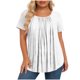 thumbnail image 2 of Neewe Womens Plus Size Pleated Tops Short Sleeve Summer Tunic Casual Loose Fit Crewneck Shirts Blouse 2026, 2 of 6