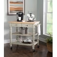 thumbnail image 2 of Linon Barker 3-Tier Mobile Serving Cart with Drawers & Towel Rack, 39" Length, Gray, 2 of 17