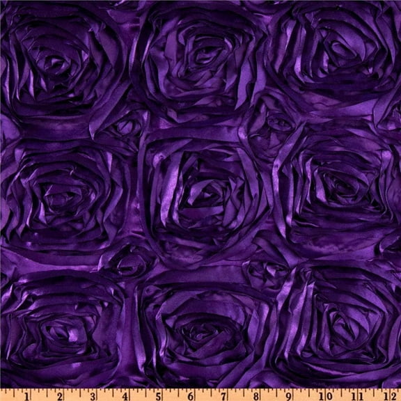 PURPLE Rosette Satin Fabric 50 inches wide by the yard