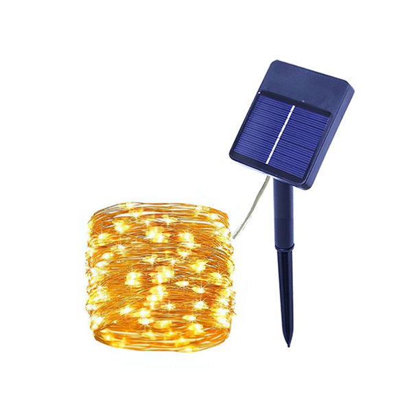 Luces De Cadena Solares Luces Solares Impermeables Luces De Cadena Ajustables Brillantes Luces De Alambre De Cobre Solares Duraderas Para Jardín Boda Navidad Vogacara HA026952-01