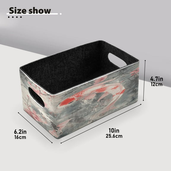 BZSMCE Shelf Baskets Goldfishs Pattern Storage Cube Bins 10.1*6.3*4.7in Set of 2