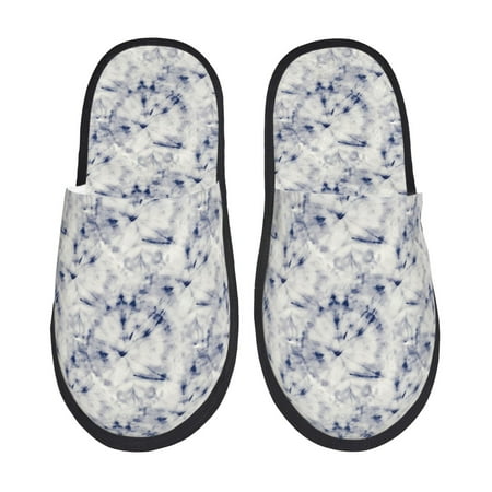 

Pofeuu Indigo Tie Dye Print EVA Fuzzy House super light Slippers Slippers Scuff Outdoor Indoor Warm Cozy Plush Bedroom Shoes Soft Flat Comfy Anti-Slip-Large