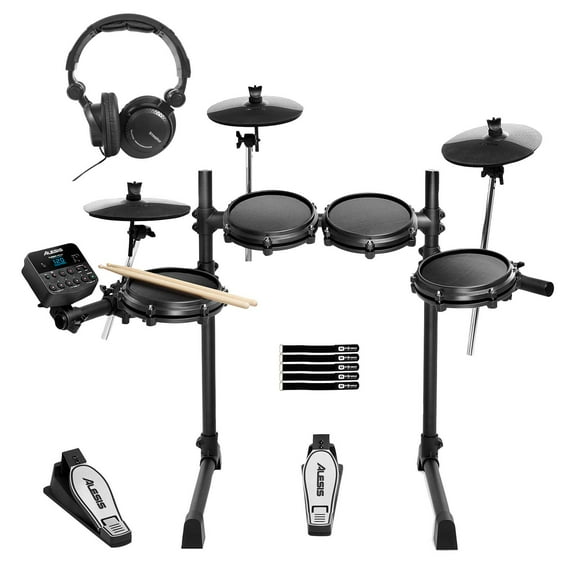 Alesis Turbo Mesh Kit Seven-Piece Electronic Drum Kit w/Mesh Heads with Headphones Package