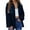 Navy, variant on Women's Solid Color Casual Coat Without Hood Featuring Long Sleeves And Pockets​​