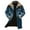 Blue, variant on Men's Fleece Lined Thickened Casual Warm Outdoor Multi Pocket Mid Length Coat Men's Zipper Button Jacket Friends Coat