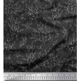 thumbnail image 1 of Soimoi Gray Viscose Chiffon Fabric Leaves Leaves Print Fabric by the Yard 42 Inch Wide, 1 of 3