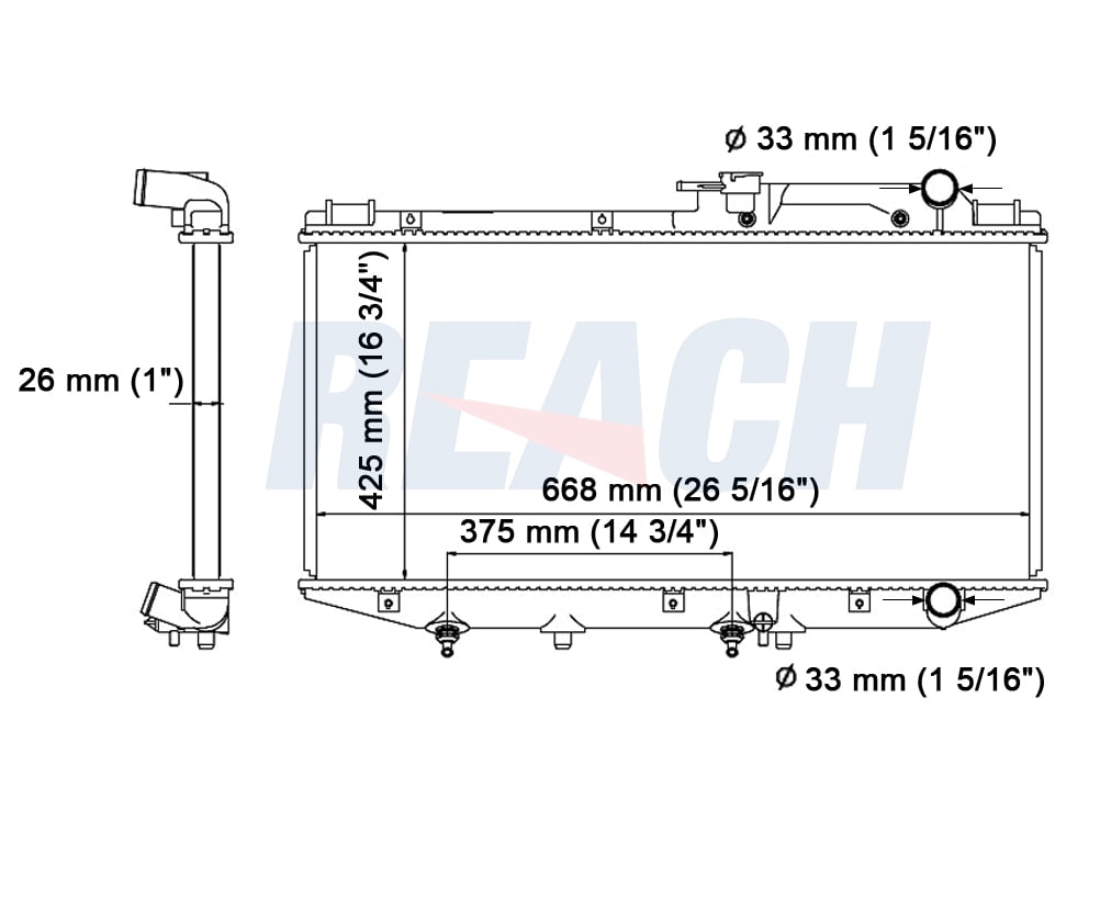 REACH Radiator 41-1278 for 95-91 Acura Legend