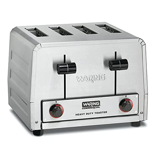Waring Commercial WCT800RC 4-Slice Heavy Duty Commercial Pop-Up Toaster, 120V, 1800W, 5-15 Phase Plug