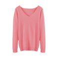 thumbnail image 4 of TRUBKH Womens Sweaters Long Sleeve Shirts V Neck Tops Going Out Tops Tunic Tops Blouse Relaxed Fit Business Casual Outfits for Women Knit Tops for Women Layered Sweaters Fashion Clothing Pink XL, 4 of 4