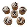 thumbnail image 2 of Sellos de madera redonda de juguetes para aprender, artesanía de arte, sellos de arcilla para tarjetas que hacen bricolaje artesanía de decoraciones Bee Cycle Beehive, 2 of 8