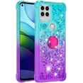 thumbnail image 2 of Phone Case for Moto G Stylus 5G (2021), Shiny Bling Quicksand Effect TPU Bumper Case with Four Corners Anti-Fall Heavy Protection Cover for Moto G Stylus 5G Blue Purple, 2 of 7