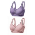 thumbnail image 1 of Timegard 2pc Bras for Women No Underwire Full-Coverage Wide Strap Comfortable Everyday Bras with Support, 1 of 2