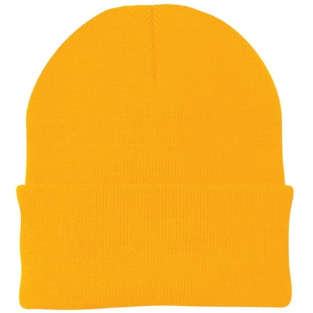 Smead 2' Cap - Mafoose Men's 3-Inch Fold Knit Cap Athletic Gold