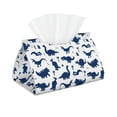 thumbnail image 2 of Lsque Cute Cartoon Dinosaurs Printed Long Tissue Box Cover Holder, Facial Paper Organizer Dispenser,Triangle with Bottom Belt, PVC Leather Decorative Organizer, 2 of 9