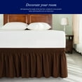 thumbnail image 5 of Subrtex Elastic Wrap Around Bed Skirt Dust Ruffle Smooth Soft Bed Frame Cover 15-inch Drop (Twin, Chocolate), 5 of 6