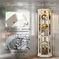 thumbnail image 6 of CKEASEAN Lighted Corner Curio Cabinet with Doors - Wooden Display Cabinet with Tempered Glass Shelves and Lights for Living Room, Dining Room, 6 of 11