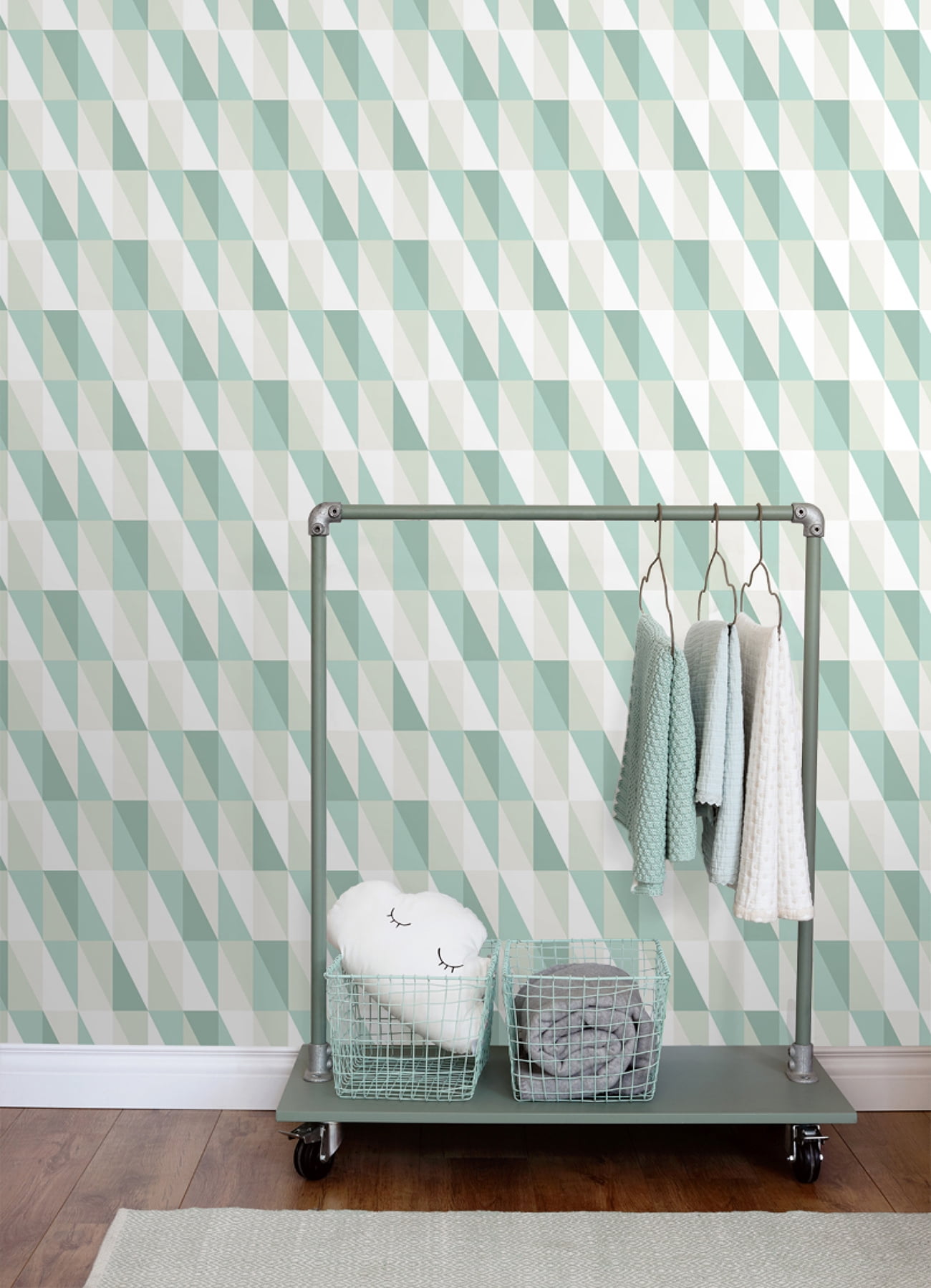 Chesapeake Bitsy Sky Blue Woodland Wallpaper, 20.9-in by 33-ft