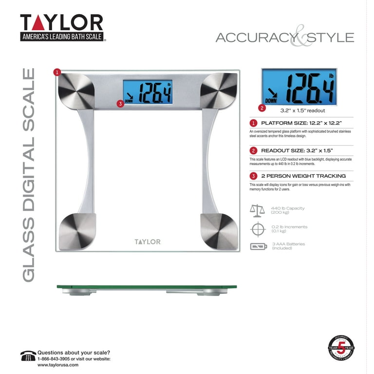 DMI Digital Talking Bathroom Scale, Sleek Tempered Glass, Clinically  Accurate Measurements, Large LCD Screen, 440 lb. Weight Capacity 