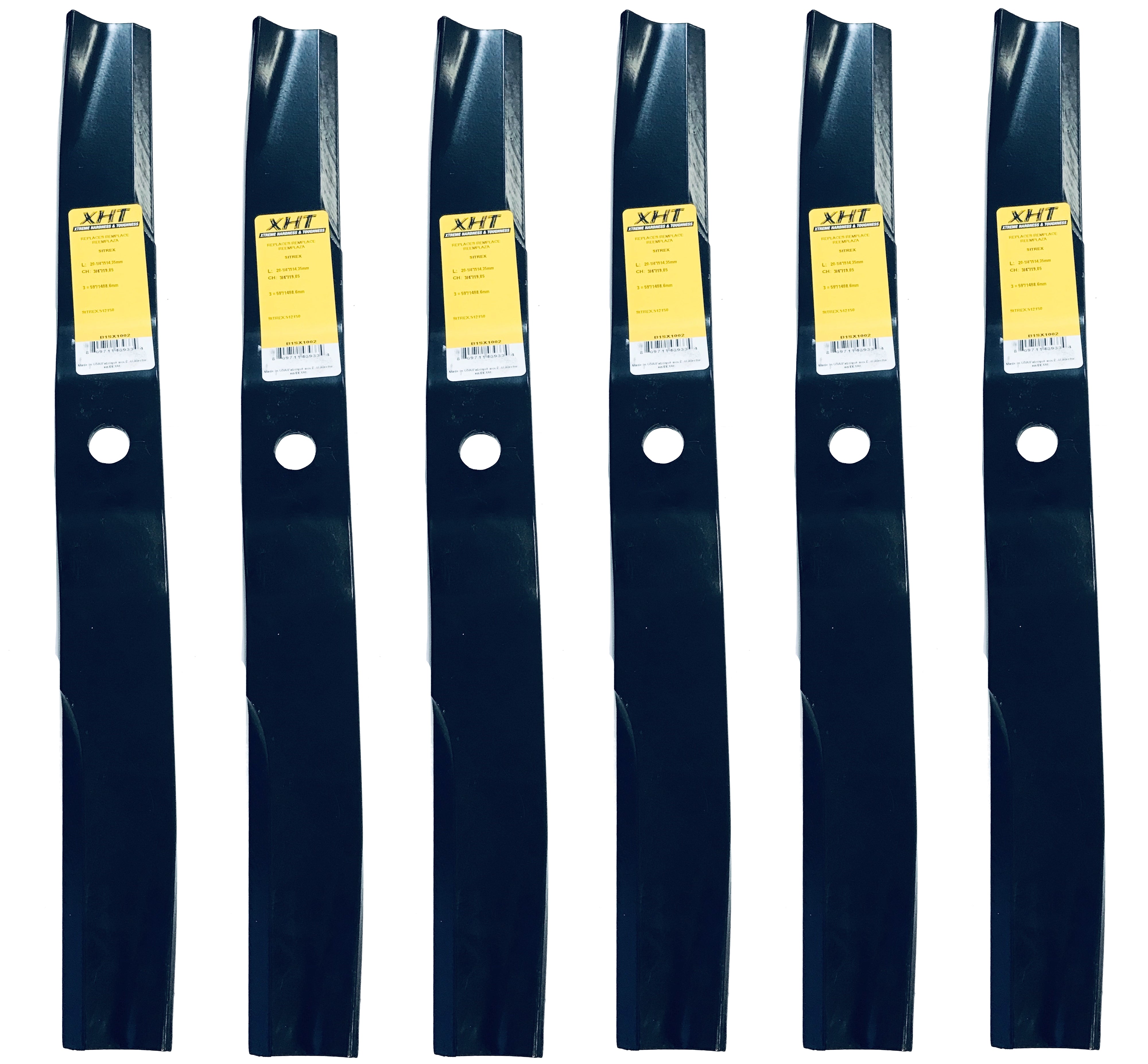 XHT 201/4", 3/4" Mower Blade (Set of 6) B1SX1002,6