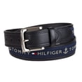 thumbnail image 2 of Cinturón Tommy Hilfiger con cinta incrustada negro/azul marino para hombre, talla 38, 2 of 6