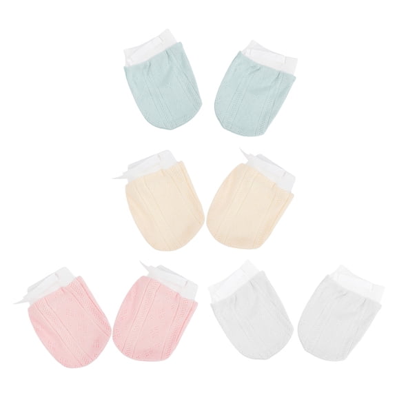 IBASETOY NoScratch Mittens for Infant Newborn Baby Boys and Girls Assorted Color Fabric 4 Pairs