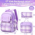 thumbnail image 2 of Mochila Fimibuke Kids para niñas, impermeable, con lonchera, color morado, 2 of 7