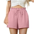 thumbnail image 1 of Short d'Été pour Femmes, Mode, Uni, avec Poches, Décontracté, Taille Élastique, 1 of 8