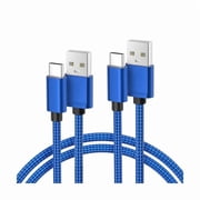 Quyaojz for iPhone 17 16 Pro Max Charger Cord,USB to USB C Cable,Type C Charging Power Cord for 17e 15 iPad 10 Air 4 5,Samsung Galaxy S26 S25 S24 S23,Blue,2Pack 6.6FT(2M)