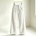 thumbnail image 6 of LIaqionyy Womens Fleece Pants Winter Warm Elastic Waist Wide Leg Fuzzy Lounge Bottoms Long Soft Plush Pajama Pant, 6 of 6