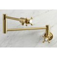thumbnail image 2 of Kingston Brass KS4107BX Metropolitan Two-Handle 1-Hole Wall Mount Pot Filler Faucet in Brushed Brass, 2 of 8