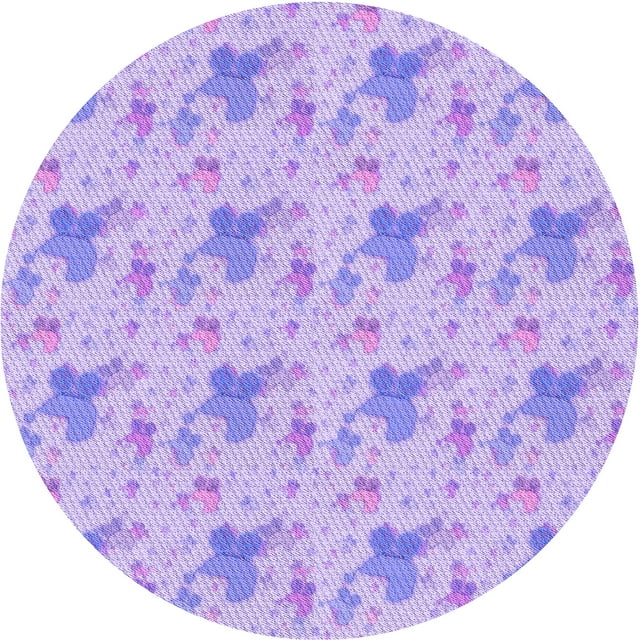 Ahgly Company Machine Washable Indoor Square Transitional Purple Mimosa Purple Area Rugs, 3' Square