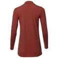 thumbnail image 3 of A2Y Women's Basic Solid Soft Cotton Long Sleeve Mock Neck Top Shirts Dark Rust 3XL, 3 of 5