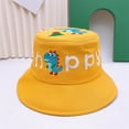 thumbnail image 4 of Oiyii Infant Boys Playful Bucket Hats Dinosaur‑Printed Toddler Sun Hats, Yellow, 4 of 6