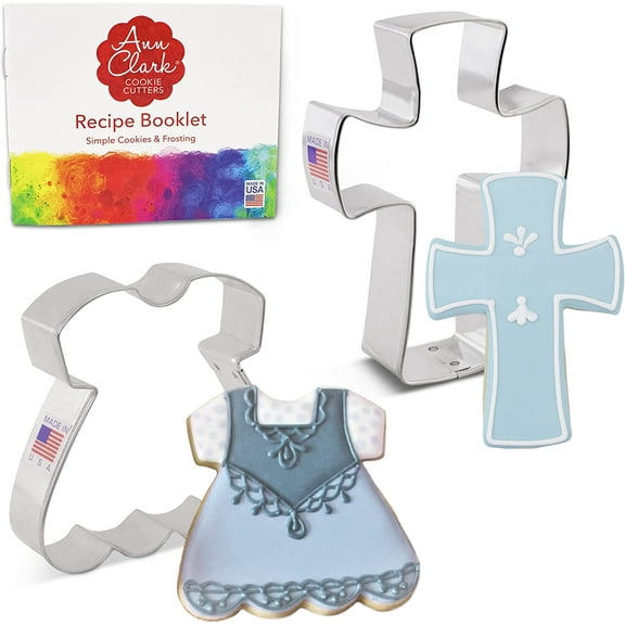 Ann Clark Religious Baptism Cookie Cutter Set, 2-Piece, Made in USA