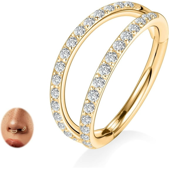 Double Hoop Nose Ring G23 Titanium Septum Ring 16G 18G Conch Helix Daith Rook Tragus Cartilage Nose Lip Piercing Jewelry for Women Men