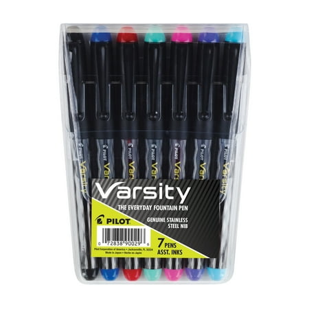 Pilot Varsity Disposable Fountain Set, 7-Colors (Best First Fountain Pen)