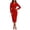 Red, variant on Ruimatai Womens Midi Dresses Blazer Lapel Double Breasted Gold Button Long Sleeve Bodycon Office Work Pencil Dresses