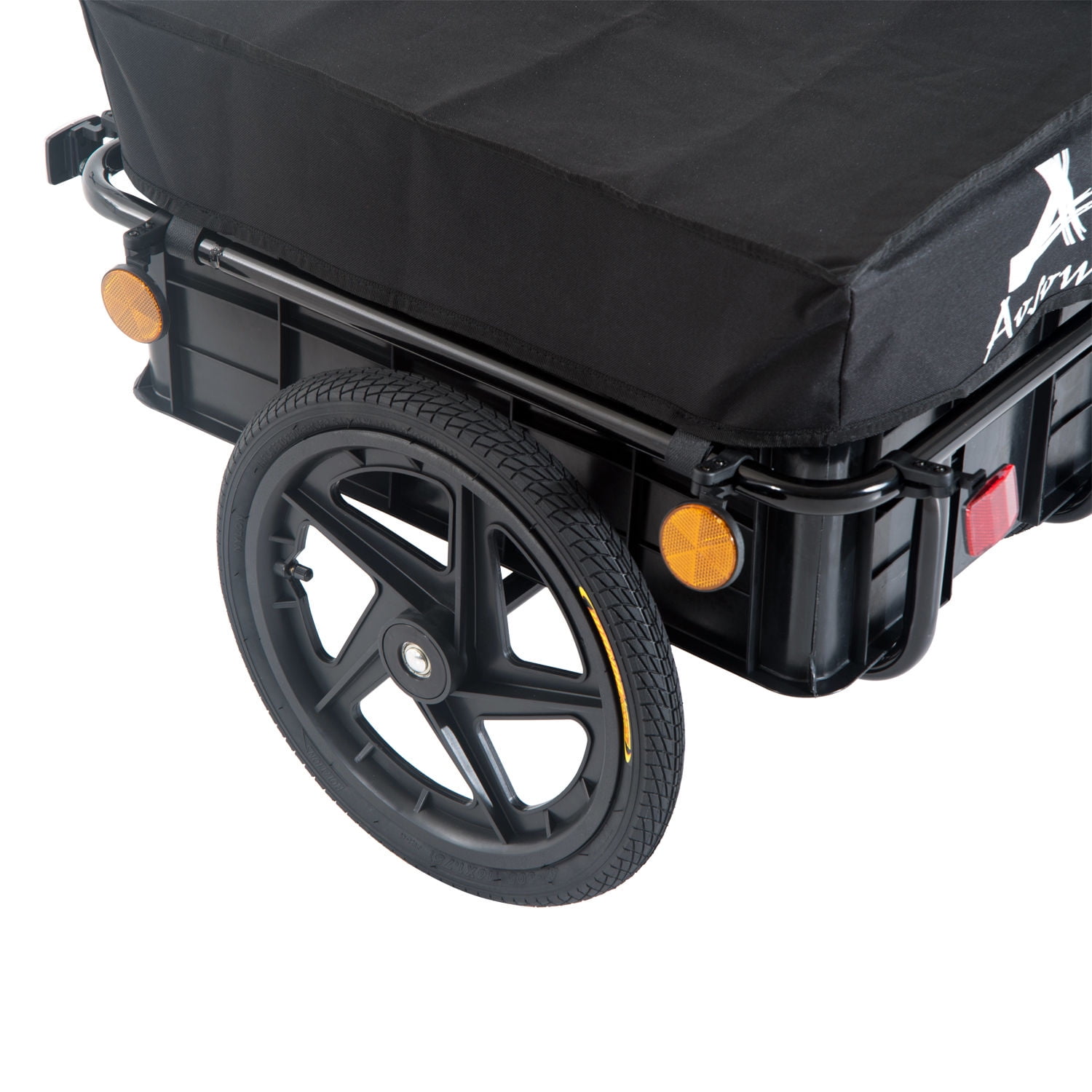 aosom double wheel internal frame enclosed bicycle cargo trailer