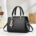 thumbnail image 2 of Faraee Womens Satchel Bags Top Handle Shoulder Handbags and Purses Ladies Designer Leather Crossbody Work Tote Bag with Chic Pendant Black, 2 of 8
