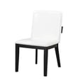 thumbnail image 2 of Modern Black-Finish Wood & White Glossy PU Leather Upholstered Dining Chairs Set of 2, 2 of 6